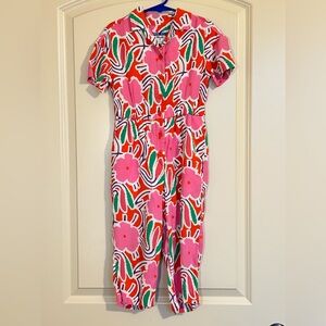 4/5 Diane Von Furstenberg Floral Groove Button Front Jumpsuit